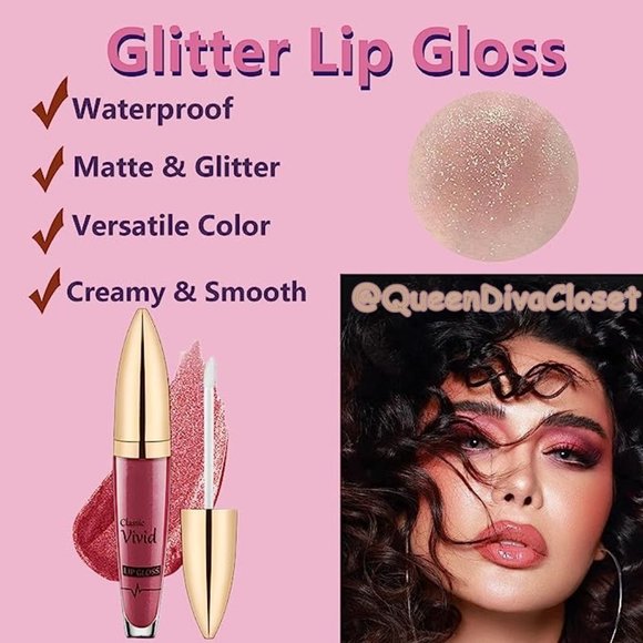 Lux Matte Rich Light Beige Tan #11 Lasting Glitter Gloss Liquid Lipstick Tint - Picture 5 of 5